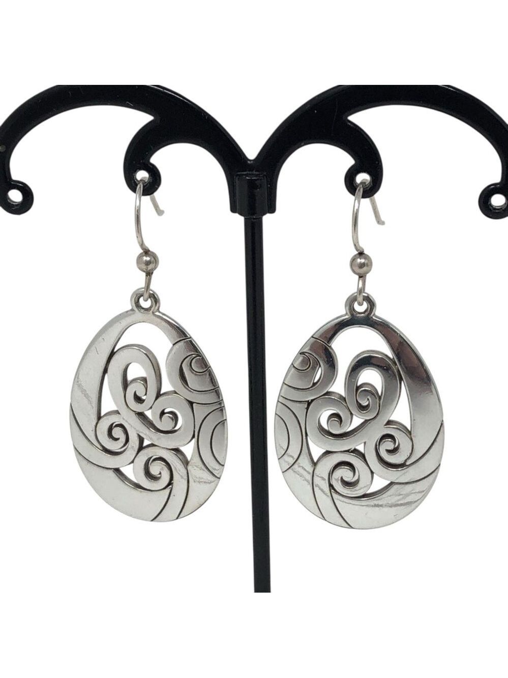 Brighton Mingle French Wire Silver-Tone Scroll Design Matching Earrings 2405